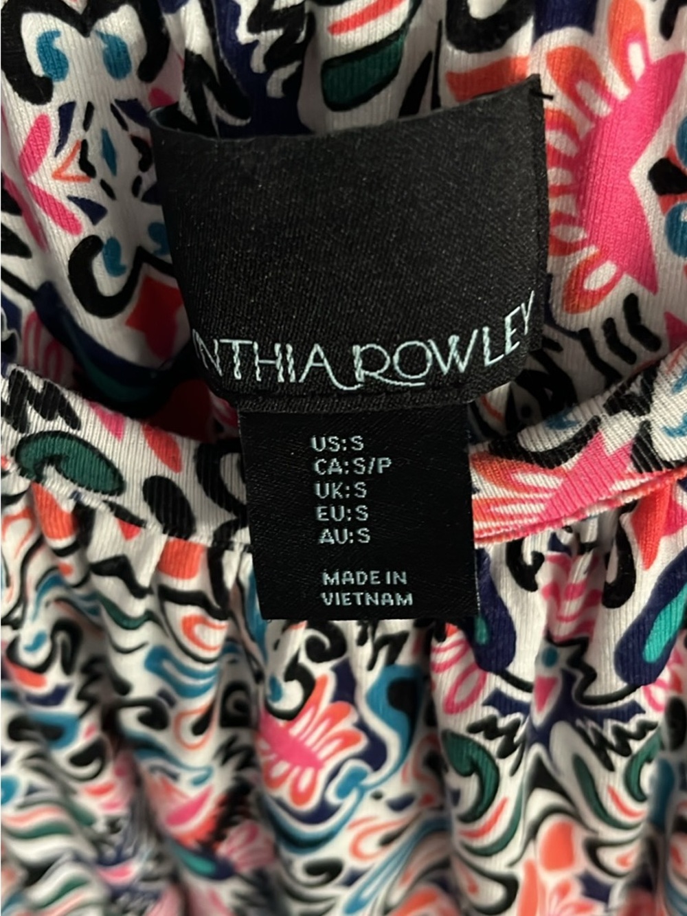 Cynthia Rowley white multicolor abstract print dress